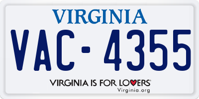 VA license plate VAC4355