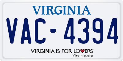 VA license plate VAC4394