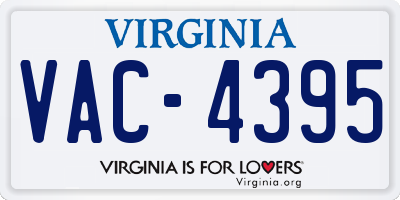 VA license plate VAC4395
