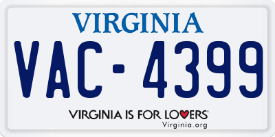 VA license plate VAC4399