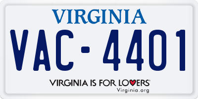 VA license plate VAC4401
