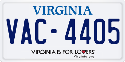 VA license plate VAC4405