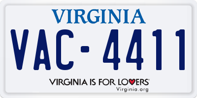 VA license plate VAC4411