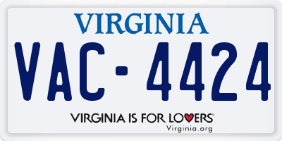 VA license plate VAC4424