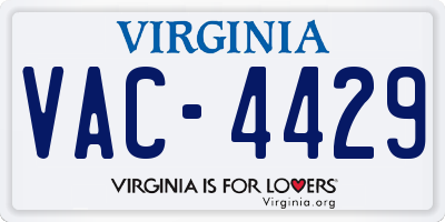 VA license plate VAC4429
