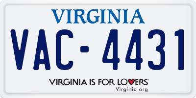VA license plate VAC4431