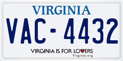 VA license plate VAC4432