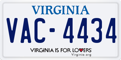 VA license plate VAC4434