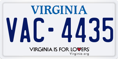 VA license plate VAC4435