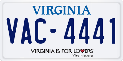 VA license plate VAC4441