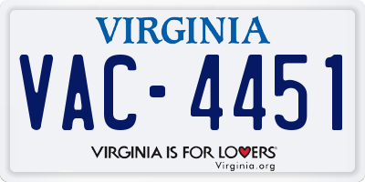 VA license plate VAC4451