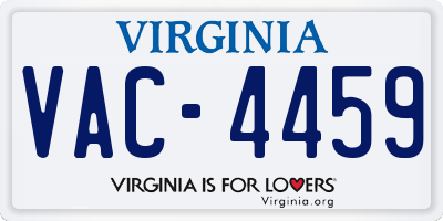 VA license plate VAC4459