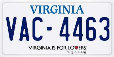 VA license plate VAC4463
