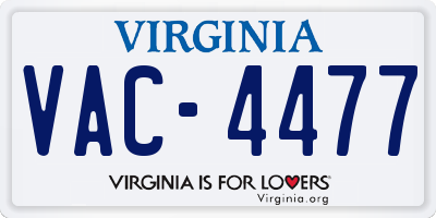 VA license plate VAC4477