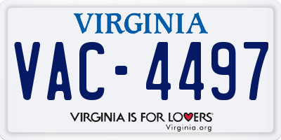 VA license plate VAC4497