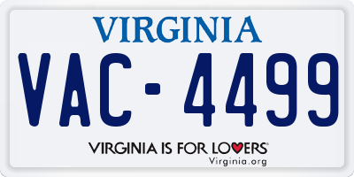 VA license plate VAC4499