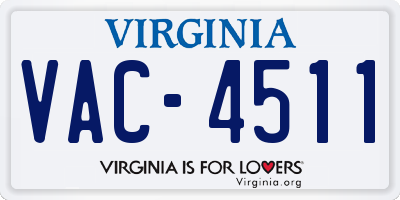 VA license plate VAC4511