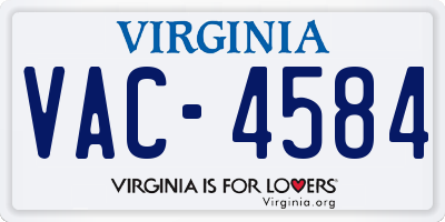 VA license plate VAC4584