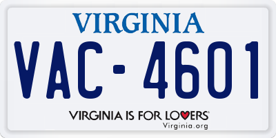 VA license plate VAC4601