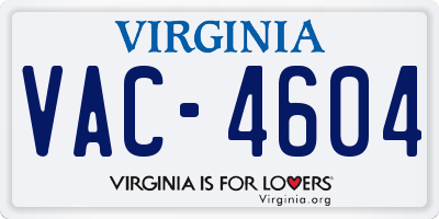 VA license plate VAC4604