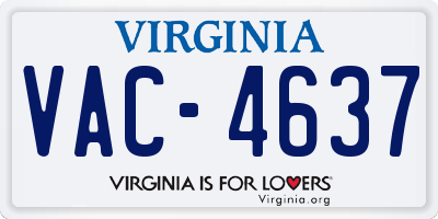 VA license plate VAC4637