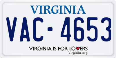 VA license plate VAC4653