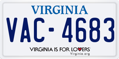 VA license plate VAC4683