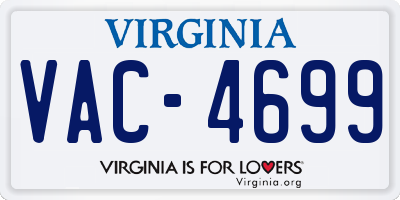 VA license plate VAC4699