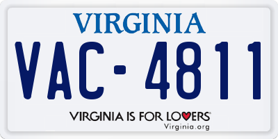 VA license plate VAC4811