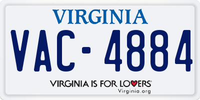 VA license plate VAC4884