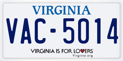 VA license plate VAC5014