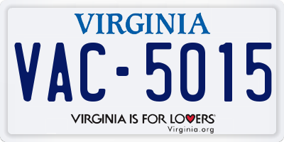 VA license plate VAC5015