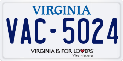 VA license plate VAC5024