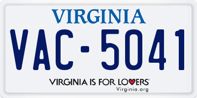 VA license plate VAC5041