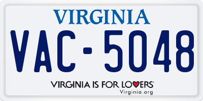 VA license plate VAC5048