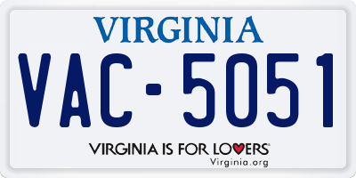 VA license plate VAC5051