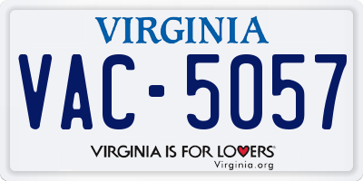 VA license plate VAC5057