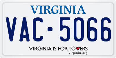 VA license plate VAC5066
