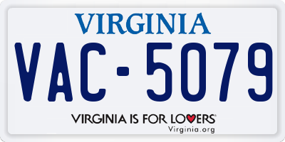 VA license plate VAC5079