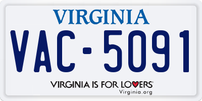 VA license plate VAC5091