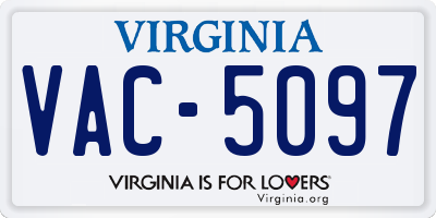 VA license plate VAC5097