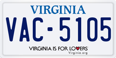 VA license plate VAC5105