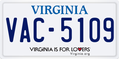 VA license plate VAC5109