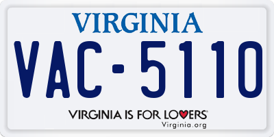 VA license plate VAC5110