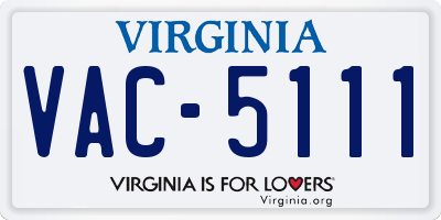VA license plate VAC5111