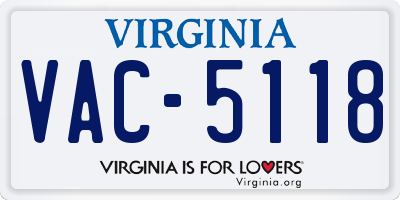 VA license plate VAC5118