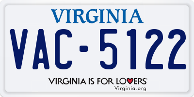VA license plate VAC5122