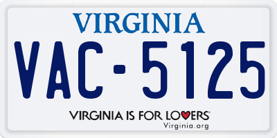 VA license plate VAC5125