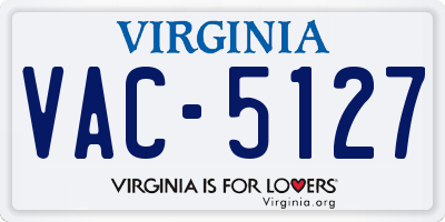 VA license plate VAC5127