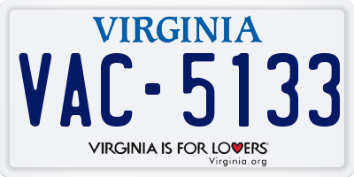 VA license plate VAC5133
